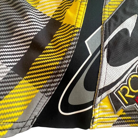 O'Neill Lopez Freak Rockstar Energy Plaid Boardshorts 30 Yellow Black Surf Y2K - Picture 6 of 16